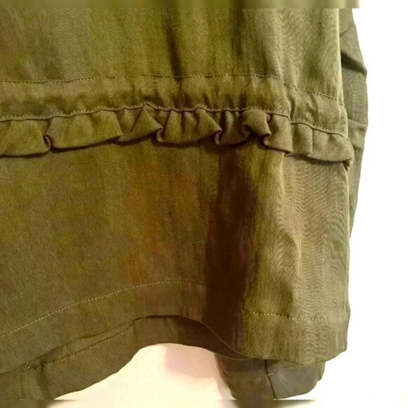 Anthropologie Oversized Green Utility Ruffle Jacket Size Small Medium - Picture 11 of 15